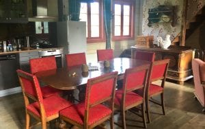 Budeia Lodge interior dining table in Kvaløya, Arctic Norway