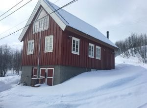 Budeia Lodge outside view snow arctic norway