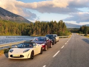 Electric vehicle challenges in Arctic Norway Charge to the Circle Tesla Nissan BMW