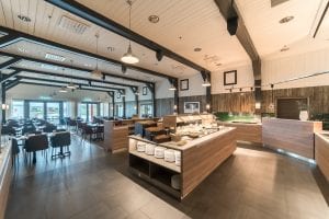 Restaurant at Sommaroy Arctic Hotel Tromso, Norway.