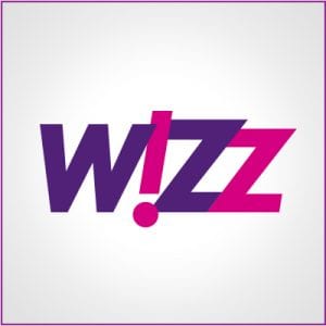 logo of wizzair airline on blank canvas